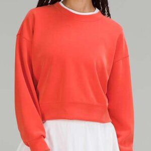 Lululemon Softstreme Perfectly Oversized Cropped Crew Solar Orange size 6